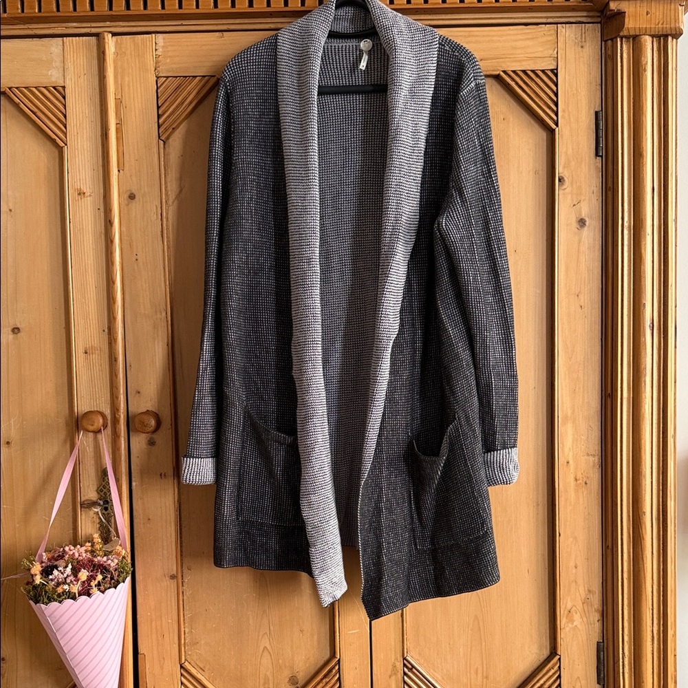 Margaret O'Leary Charcoal and Light Gray Cardigan
